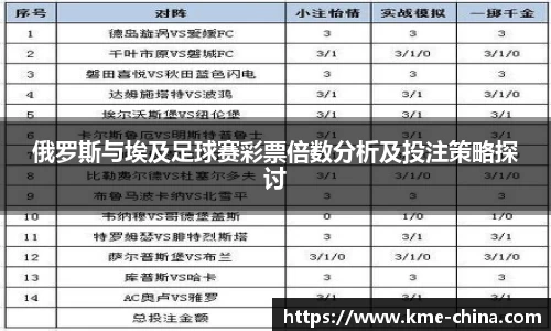 俄罗斯与埃及足球赛彩票倍数分析及投注策略探讨