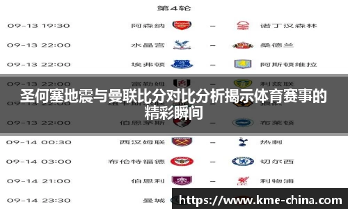 圣何塞地震与曼联比分对比分析揭示体育赛事的精彩瞬间